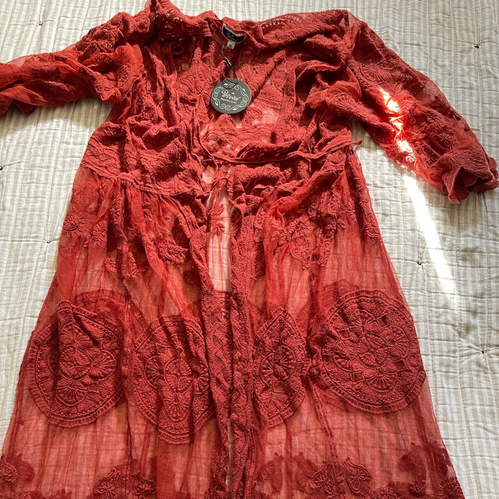 Vivid Brand Cardigan in a rust color size M